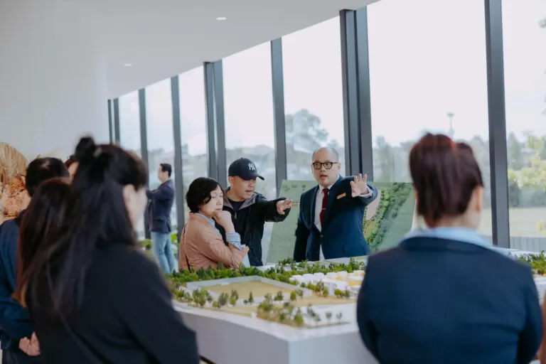 people viewing wembley hill model