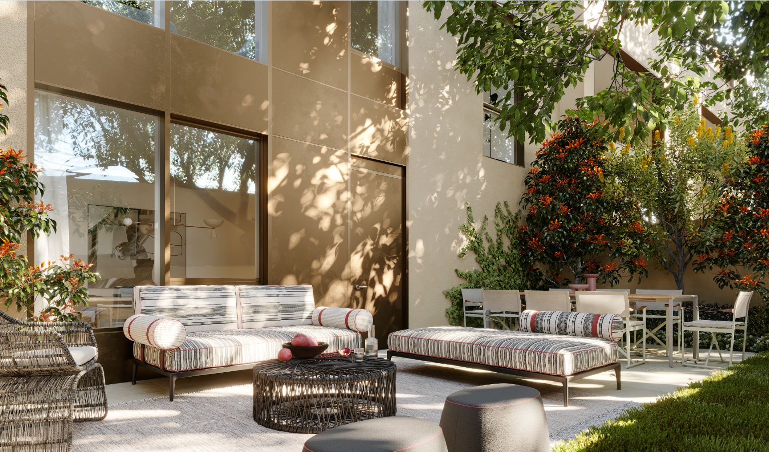 Wembley hill patio with outdoor furniture